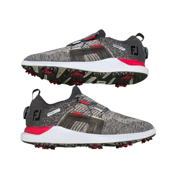 Foot Joy HyperFlex Boa Golf Shoes Mens Size 10.5 Grey Red Soft Spike 51083 main image 13